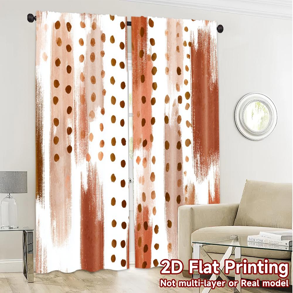 2D Flat Printing,JIT 2pcs, Curta (Without Rod) Dotty Drapes Minimalist Popular Curta Prints Light Filtering Curta