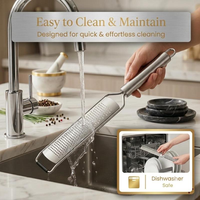 304 Stainless Steel Lemon Peel Zester Cheese Grater Anti‑slip Handle Chocolate Garlic Citrus Fruit Scraper Shredder Kitchen Tool 6