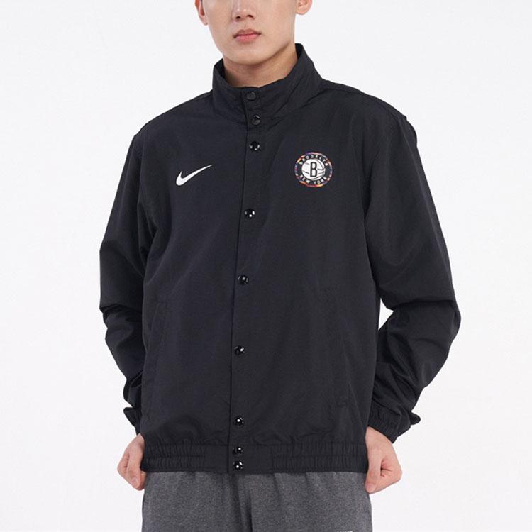Nike Brooklyn Nets Sports Logo Jacket Men Outerwear Black CD3037-010