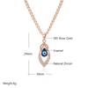 Fashion  Rose Gold Color Blue Enamel Pendant Necklace For Women Girl Wedding Party Natural Zircon Retro Jewelry