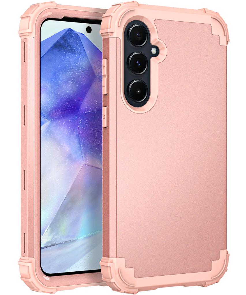 3 In 1 Heavy Rugged Armor Shockproof Case For Samsung Galaxy A13 A04S A14 A54 A15 A35 A55 5G Silicone Lining Plastic Phone Cover