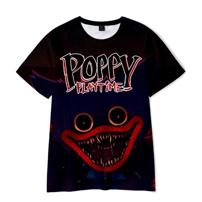 Dziecięcy T-shirt Poppy Playtime Chłopięcy Oddychający Poliestrowy T-shirt Huggy Wuggy Dla Chłopców