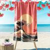 Pink Sunset with Ocean Waves Beach Towel Quick-drying for Travel Outdoor Sports Jogging Beach and Swimming
