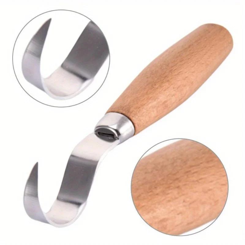 Řezbářský nůž Dláto Hák Nůž Řezbářské nástroje Ergonomická lžíce na opracování dřeva Odolná Pokřivená Začátečníci Sochařský Profesionál