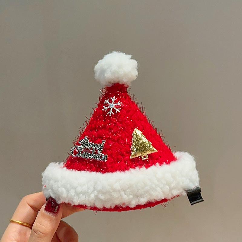 3D Christmas Hat Hairpin: Festive Bangs & Hair Clip