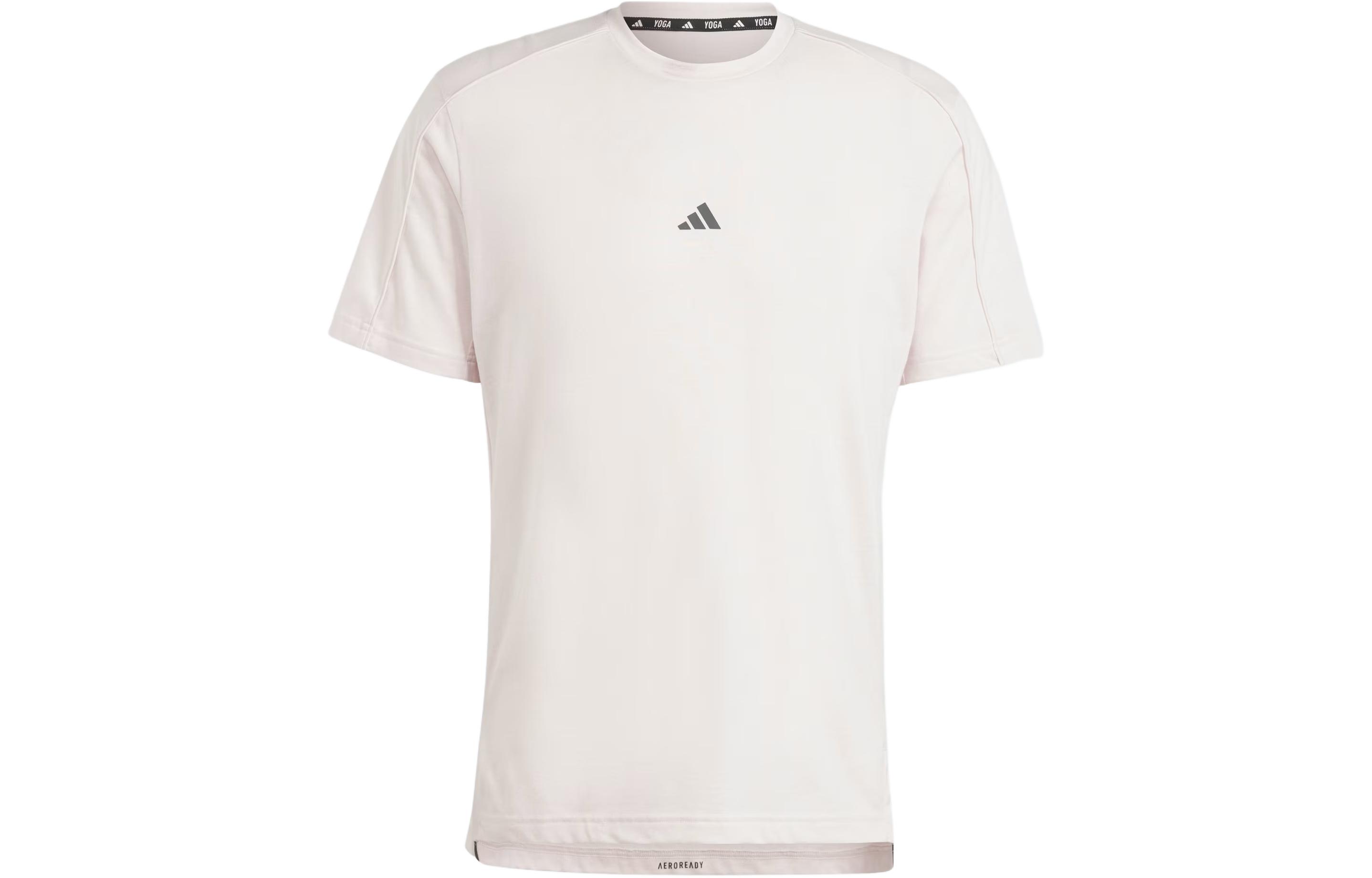 Adidas T Shirts Men s Beige Crew Neck Moderate Straight Fit IP2754 S