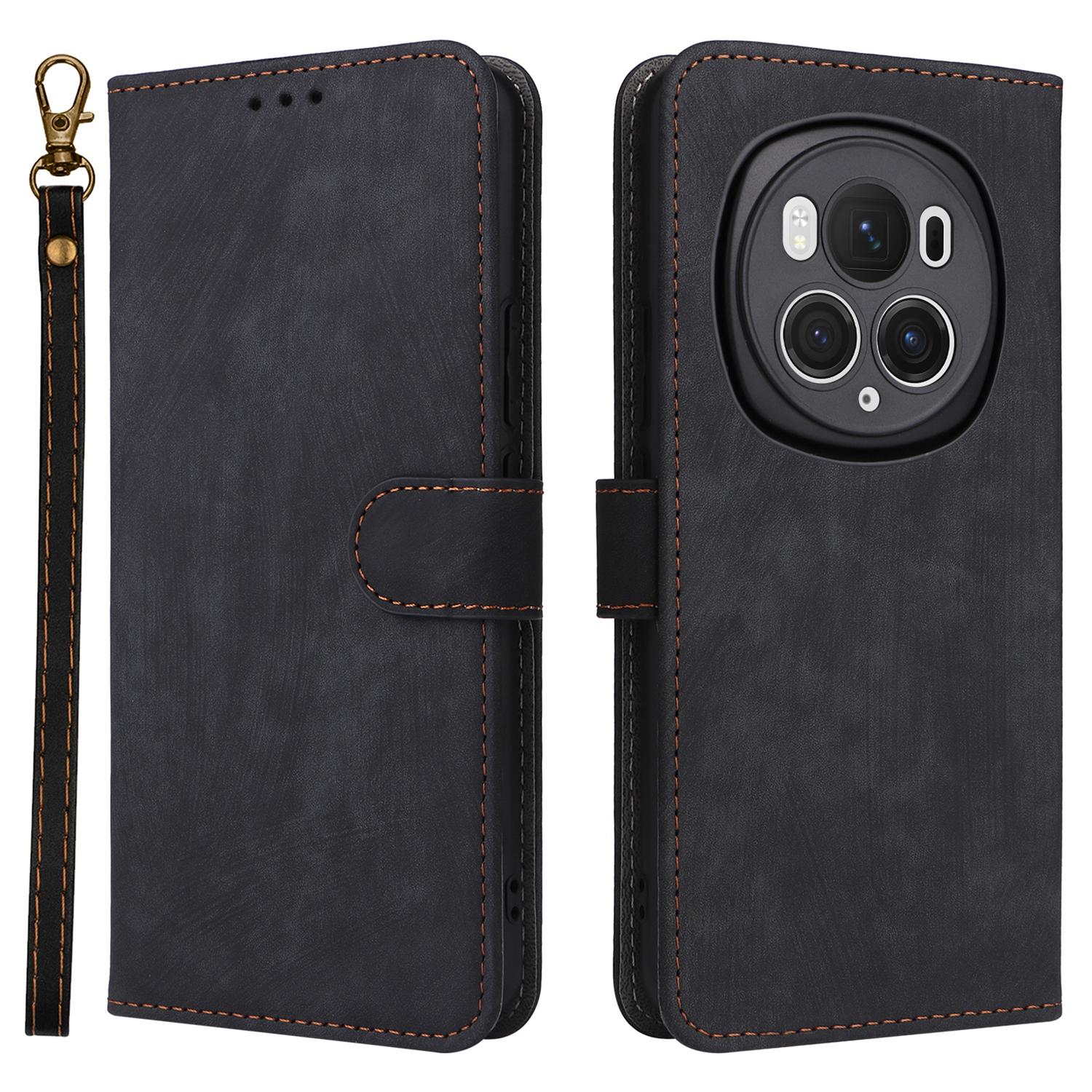 For Honor Magic6 Pro 5G Case RFID Blocking PU Leather Wallet Phone Cover A
