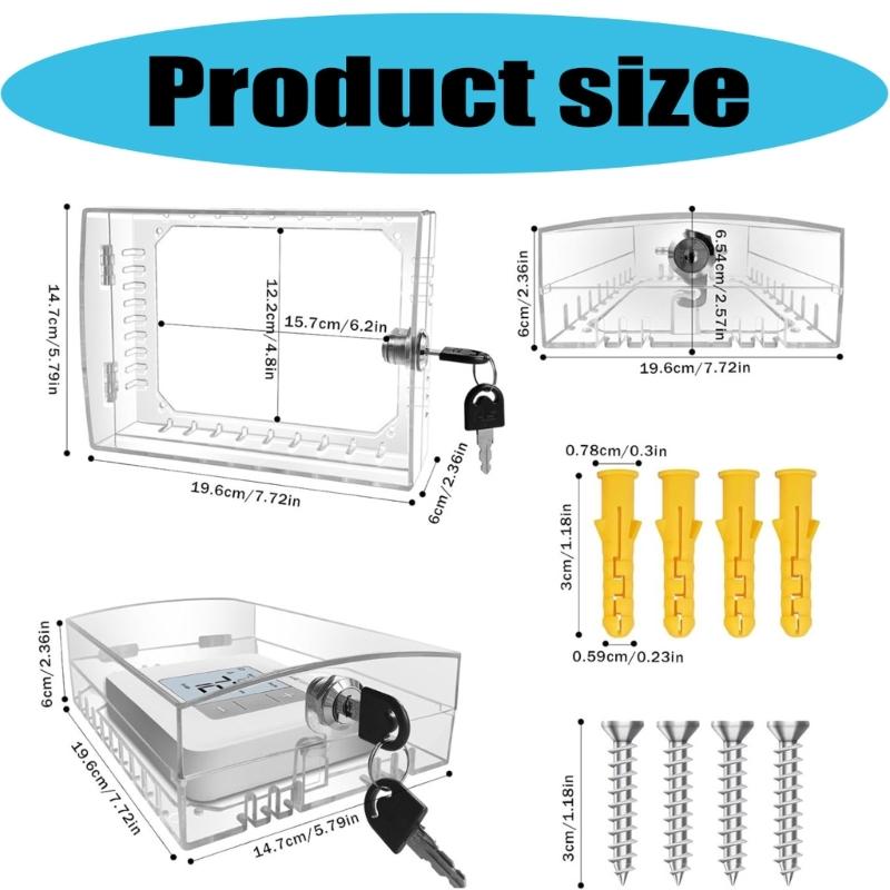 Thermostat Lock Box Thermostat Lock Box with Key Transparent Thermostat Protective Cover Wall Mounted Thermostats