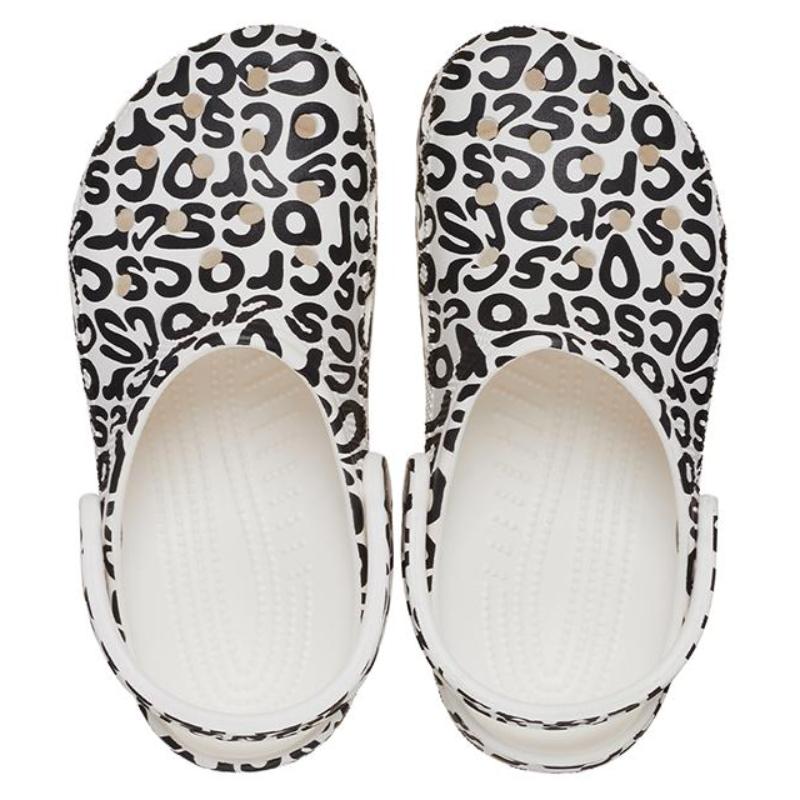 Crocs EVA Classic Warped Logo Clogs 'White Black' Unisex