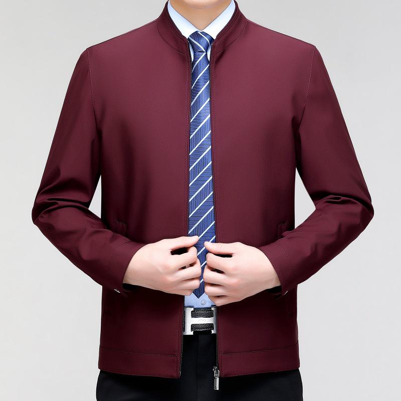 Men’s Stand-up Collar Jacket - 2024 Spring Business Casual for Middle-aged Dads