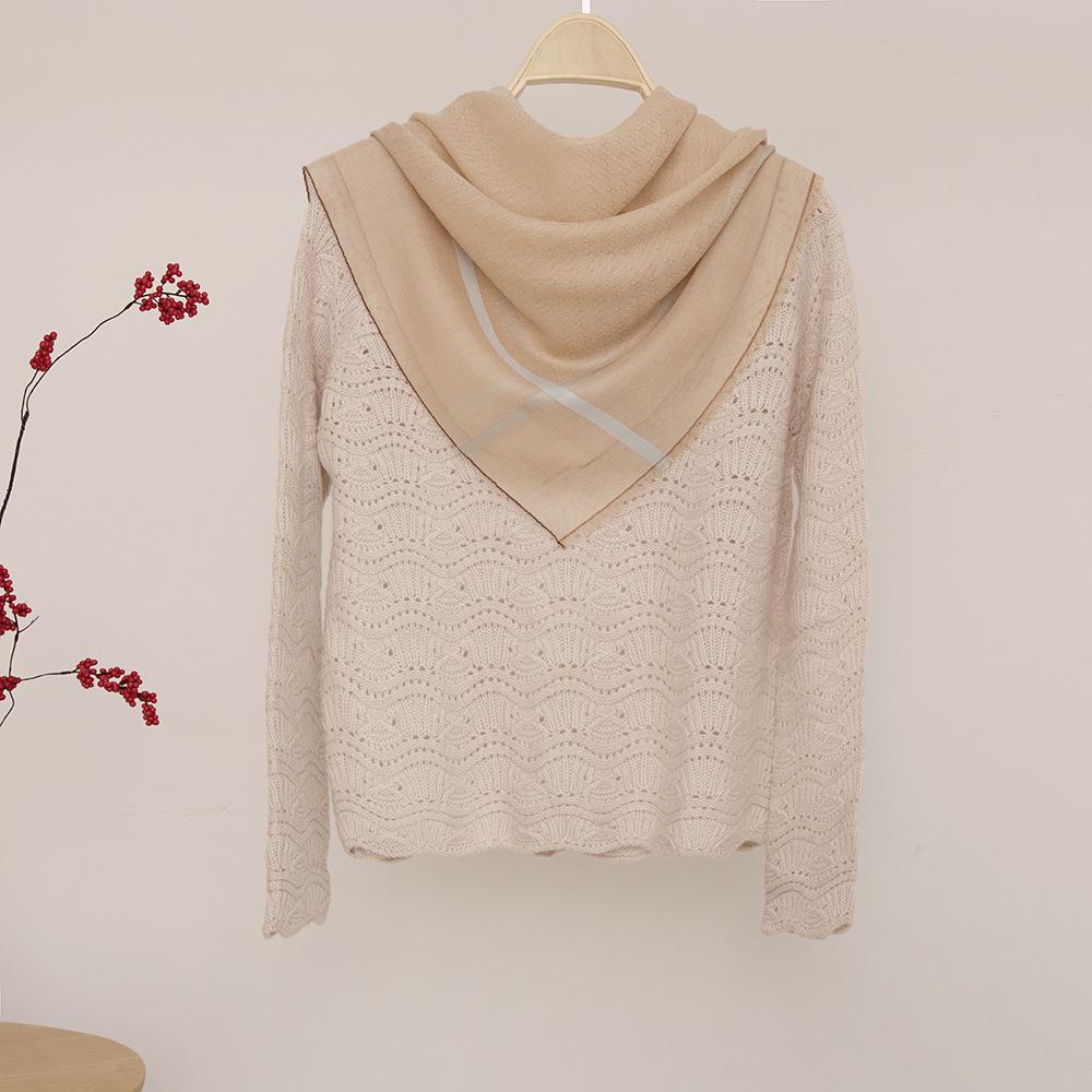 Women's Water-Soluble Cashmere Plaid Shawl: Sun-Blocking Summer Square Scarf & Air-Conditioned Room Wrap