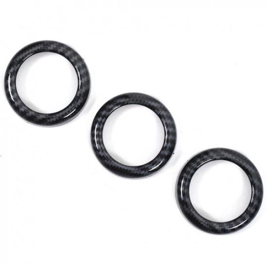 Carbon Fiber Air Conditioner Switch Cover CD Button Ring For Nissan 370Z 09-20
