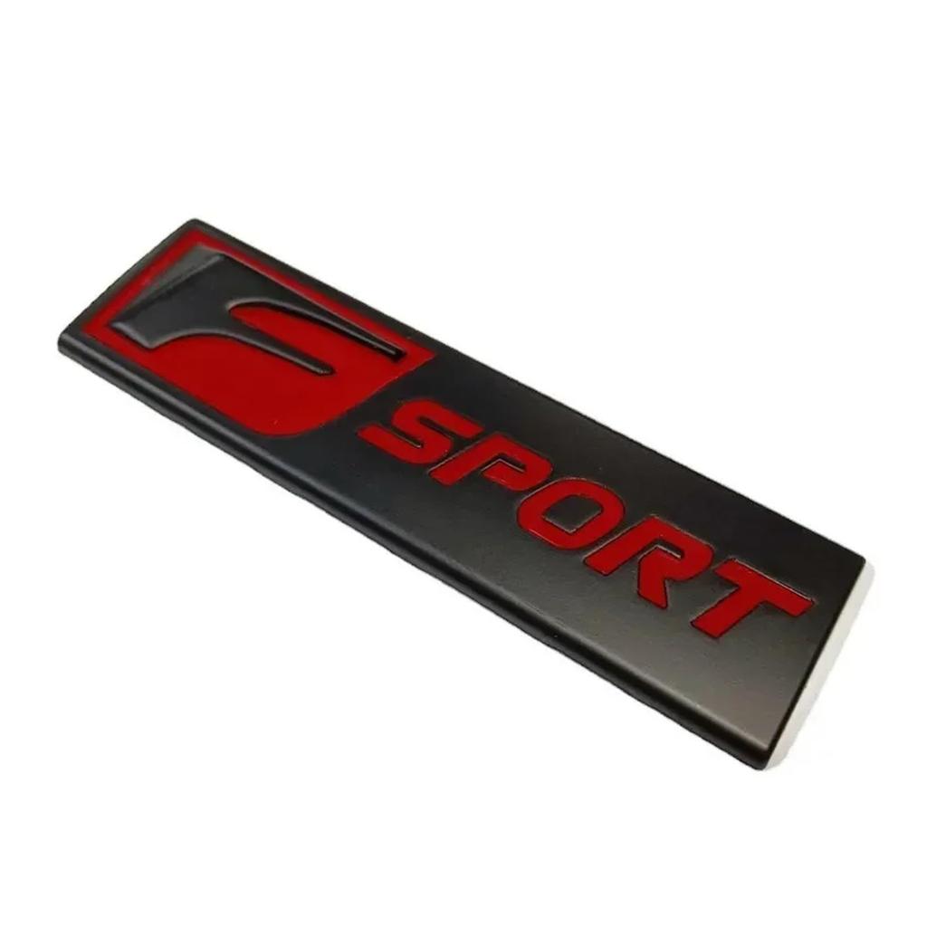 AQXYWER (Liten butikk) 3D Metall Svart Rød Logo F SPORT Emblem FSPORT Navneskilt Bil