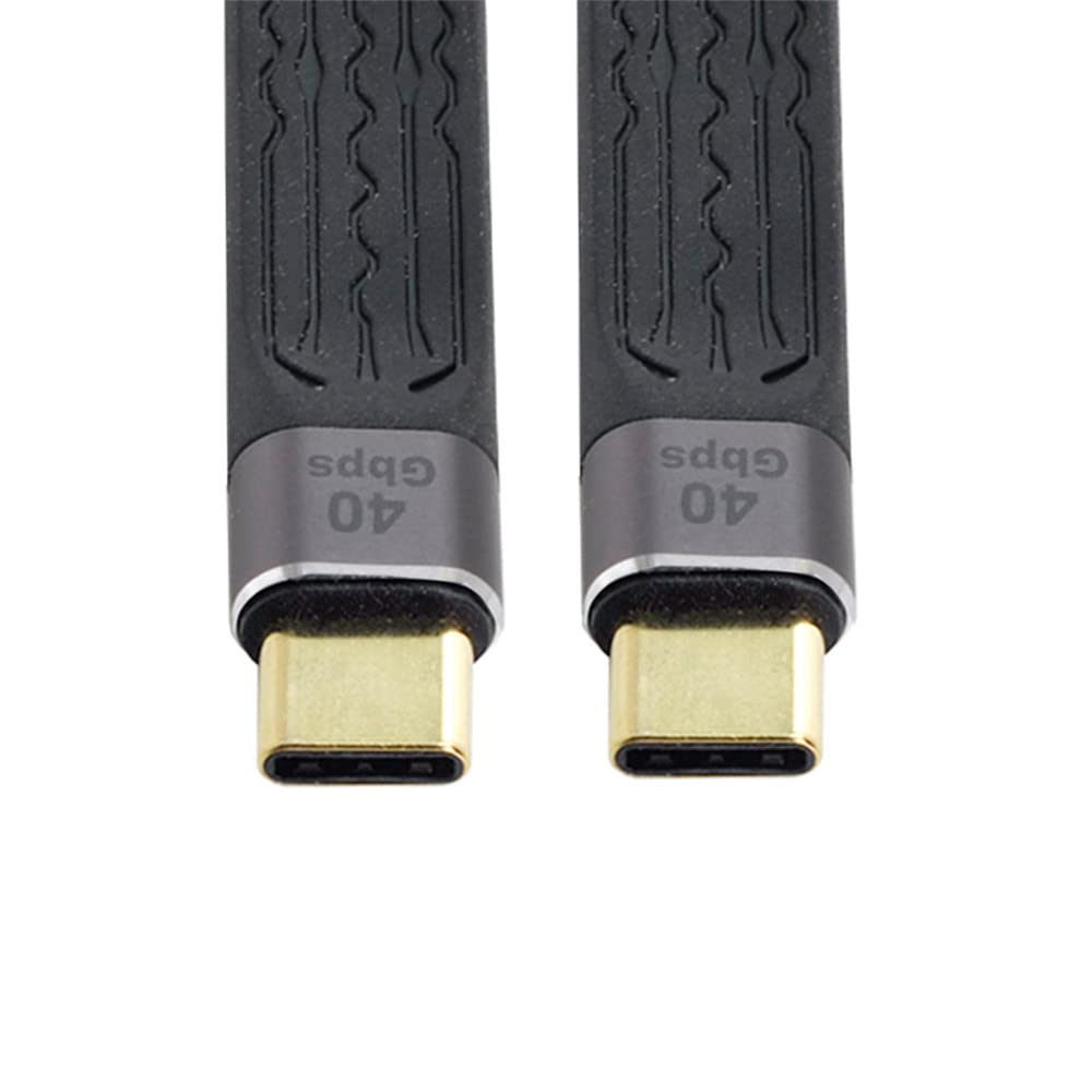 Xiwai Male To Male USB4 40Gbps 100W 8K Flat Slim FPC Data Cable for Laptop Mobile 13cm Type-C USB-C & Phone,