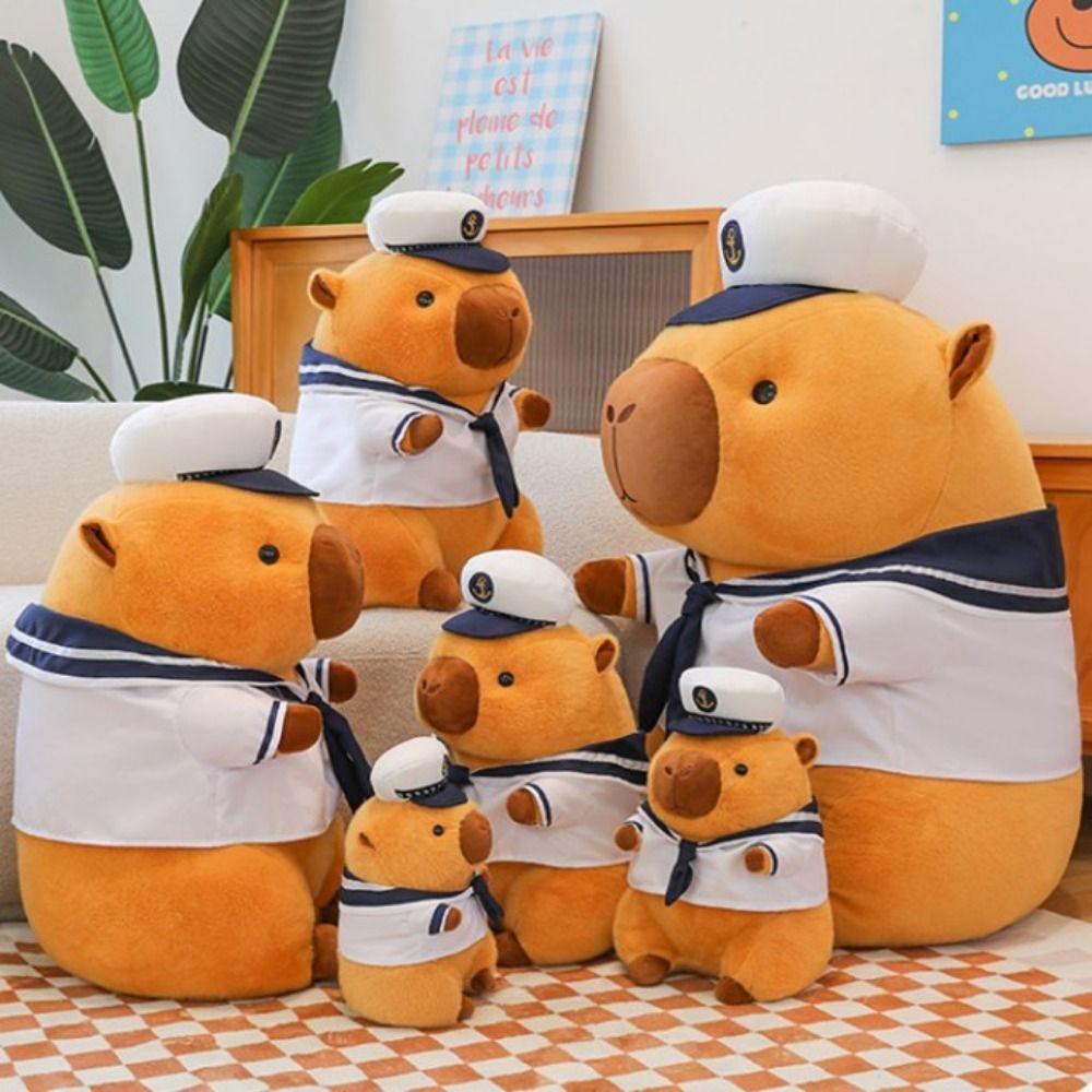 Cartoon Navy Sailor Capybara Doll Capybara Shape Animals Plush Toy  Toy Gift
