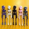 Skull Fridge Magnets with Movable Joints Halloween Poseable Skeleton Fridge Magnet Quirky Gothic Refrigerator Stickers for Kitchen Office