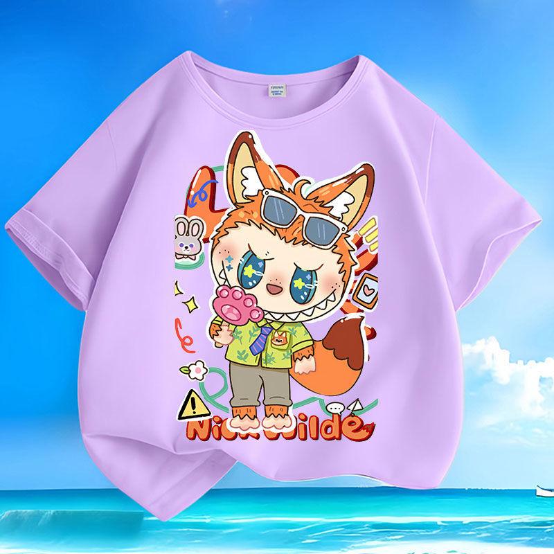 Vtipná 3D tištěná dětská trička Labubu Kawaii chlapecká dívčí top s krátkým rukávem Dětské trendy oblečení