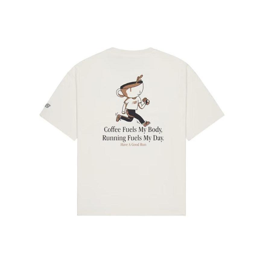 New Balance Coffee Graphic T-Shirt Asia Sizing White Men s NEE25021-CRE XL