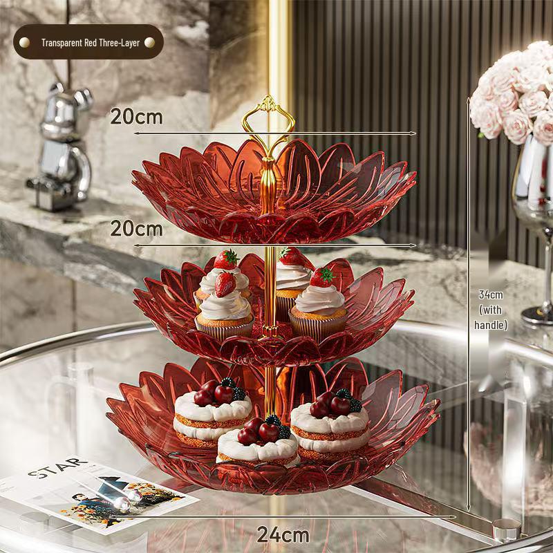 Luxury Minimalist Three-Tier Fruit and Snack Display Plate for Hotel and Home Décor