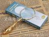Russian Style 5X Gold Glass Lens Flower Handle High-grade Reading Magnifying Glass Embossed Handle