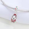 Orstarry 925 Silver Santa Claus Pendant Beads for Bracelet DIY Jewelry Trendy Christmas Gifts Party Charm