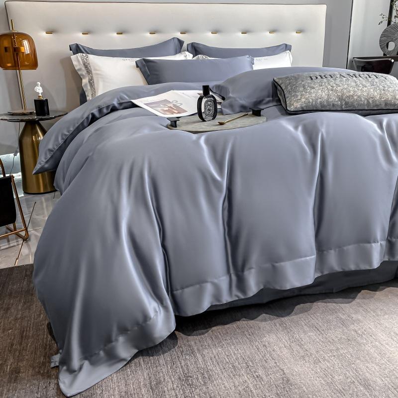 Set de patru piese din bumbac cu capse lungi, 100 de conturi