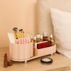 Plastic Cosmetic Storage Box Large Capacity Anti-slip Makeup Brushes Holder 360° Rotating Space Saving Pen Holder Desktop