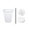 CLITON Disposable Transparent Plastic Cups with Lids