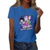Women's  Group 2D Printed Round Neck Short Sleeve Top