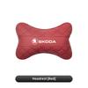 XLM4  1Pcs Leather Car Seat Back Headrest Neck Pillow For Skoda Octavia Superb Rapid Kodiaq Karoq Fabia Kamiq Enyaq Citigo Yeti Scala