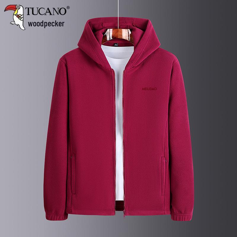 

Men s Double-Sided Fleece Jacket - Autumn/Winter Thickened Sweatshirt for Dad 2XL 67.5—75kg