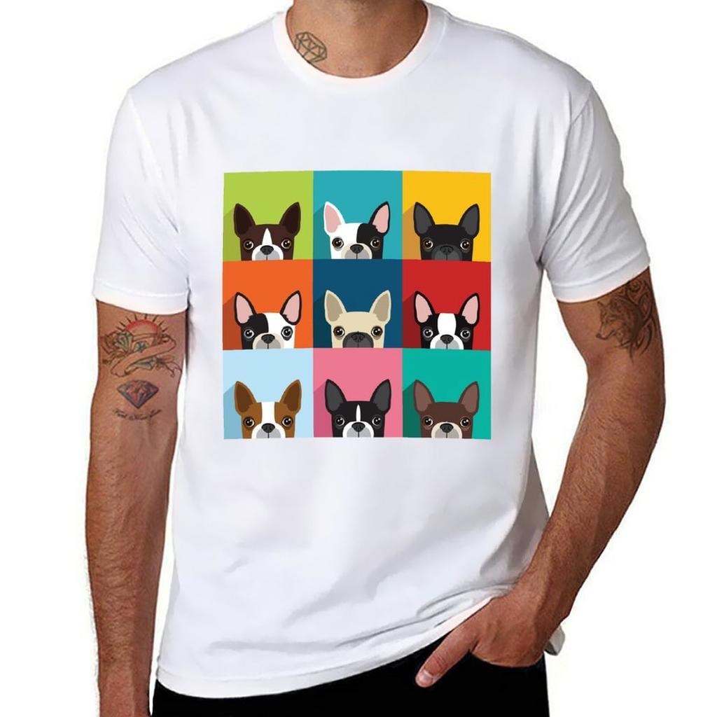 Boston Terrier Tshirt Black Cotton Tshirt Plain For Unisex Package Funny T Shirts Unisex Tshirt