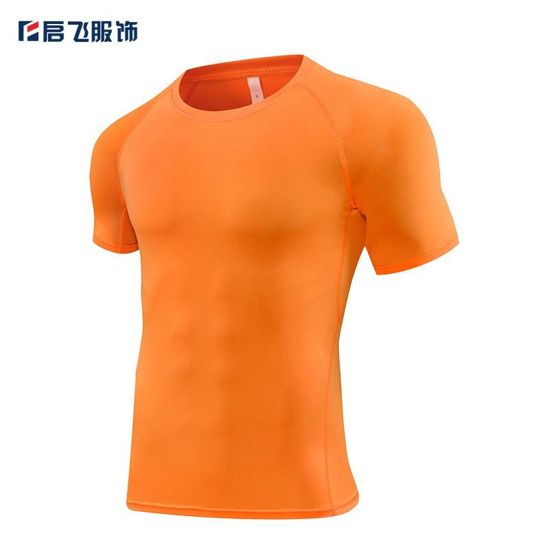 Mens Solid Quick Dry Compression Cycling Jersey Breathable Elastic Sport Running Training T-shirt Tops