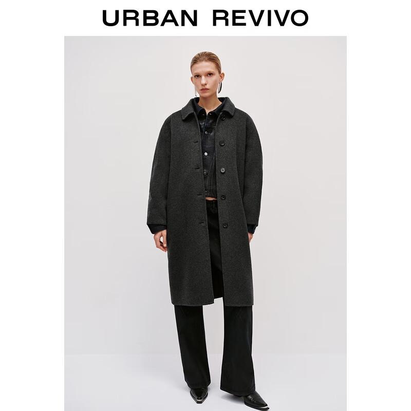 UR Women's Winter Elegant Wool Blend Oversized Long Coat