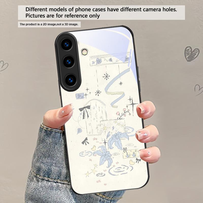 

Fresh and healing breeze For Samsung Galaxy S20 S21 S22 S23 Plus S24 FE S25 Ultra S26 Edge S25+ S20+ S22+ Black Glass Phone Case Galaxy S26