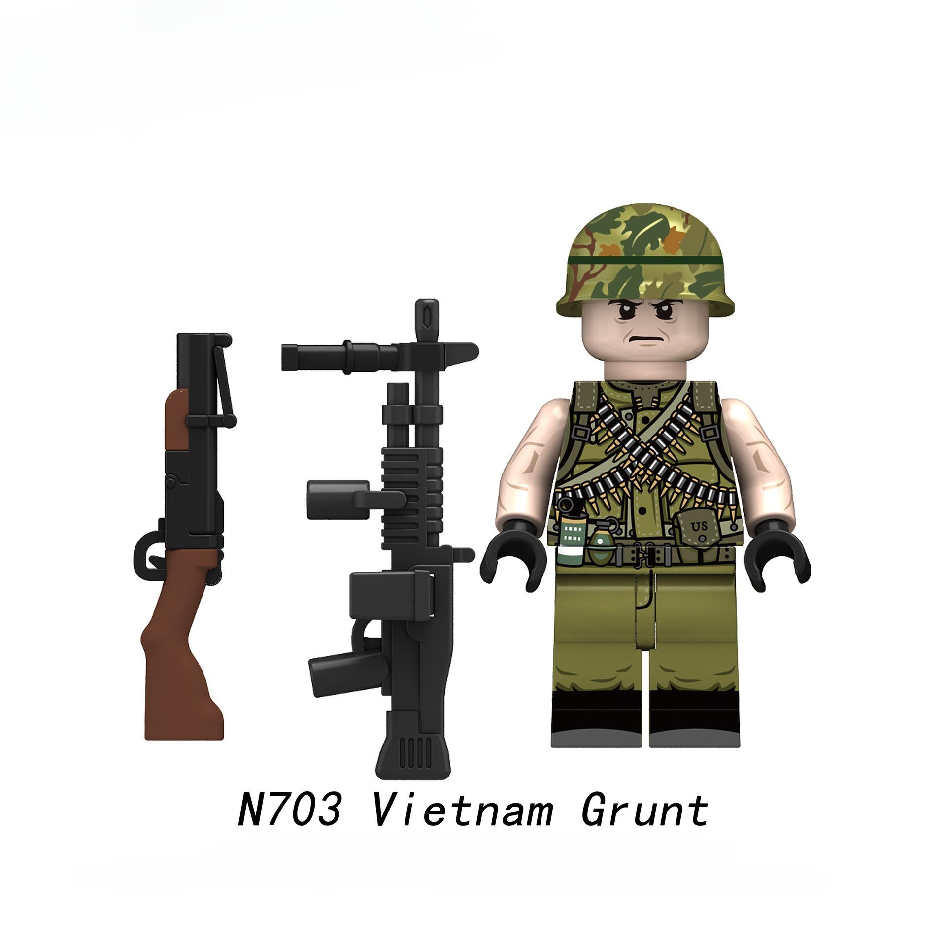 

Військова серія Камуфляж Джунглі Солдат Мініфігурка Будівельні блоки Іграшки