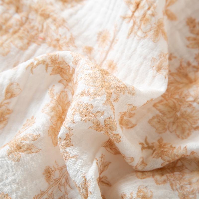 Baby Cotton One-piece Short-sleeved Cotton Yarn Triangular Fart-wrapped Romper Spring and Summer Thin Children's Fart-wrapped with Bib Clothes