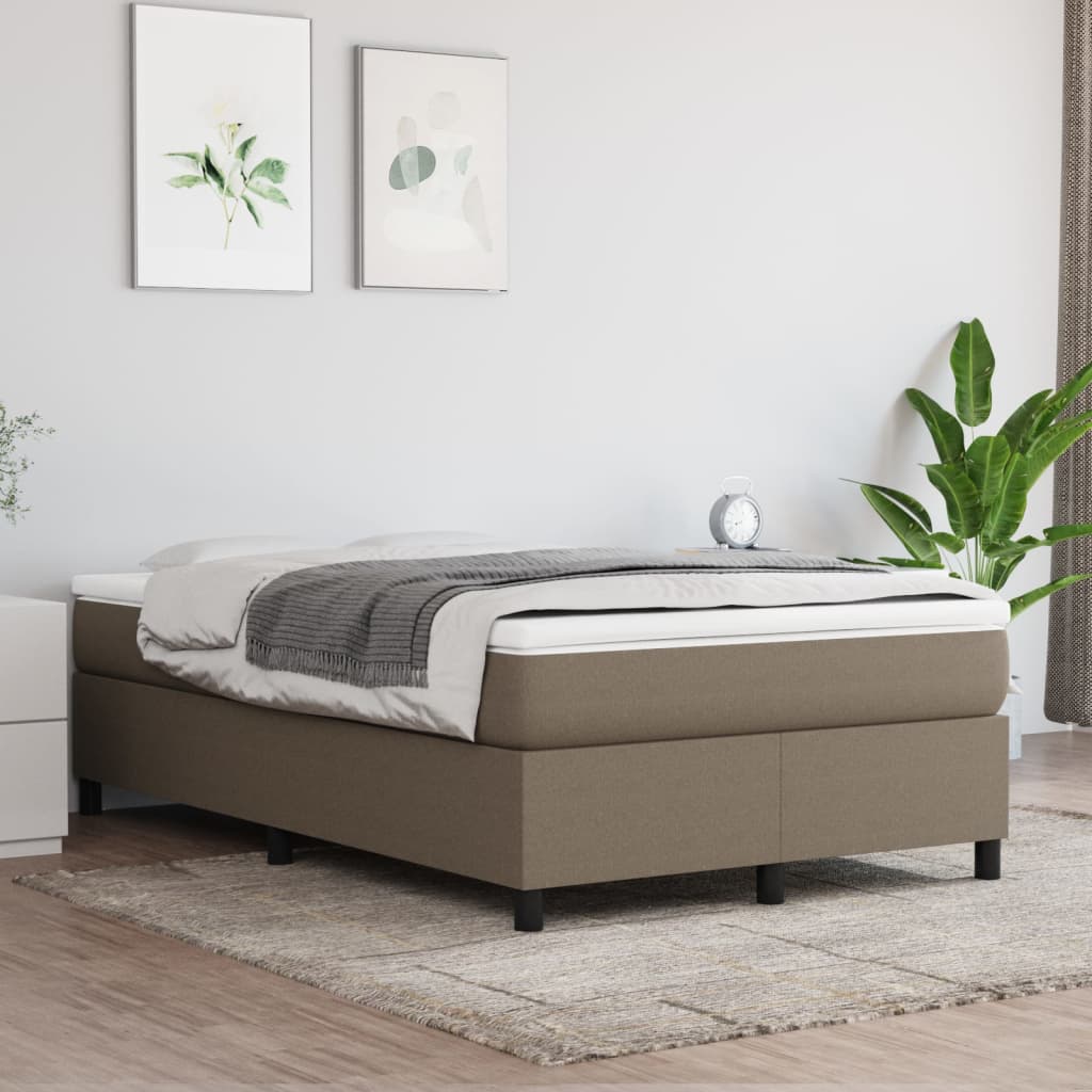 Vidaxl Bed Frame Without Mattress, Taupe, 120X200 Cm, Upholstered