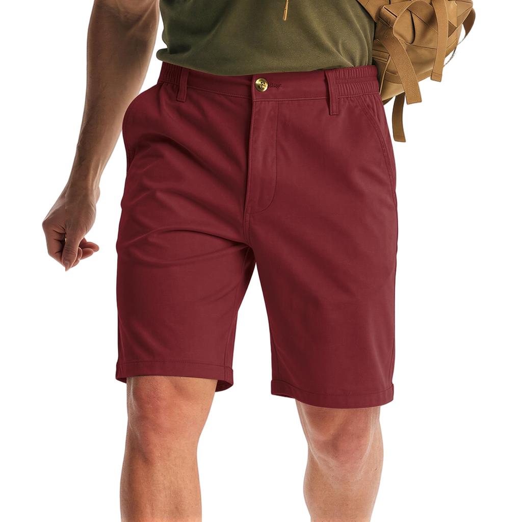 Men's Golf Dress Shorts Work Flat Front Shorts For Men With 3 Pockets Quick Dry