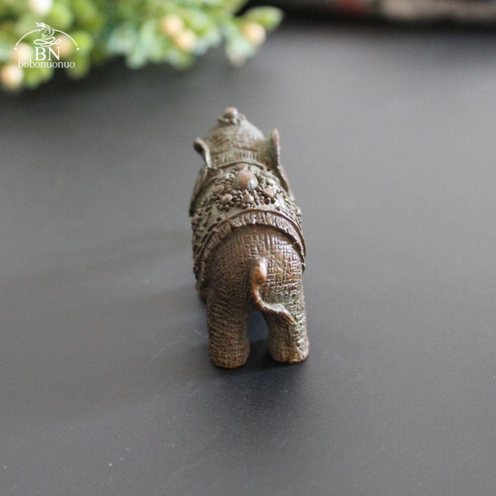 Brass Lucky Elephant Statue Elephant Brass Elephant Miniatures Portable   Office
