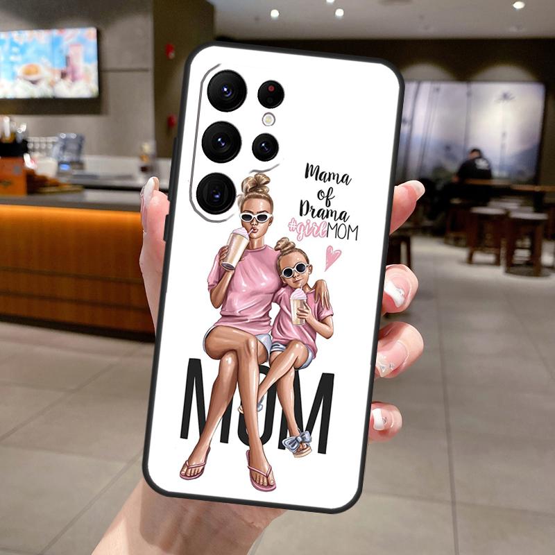 Prinzessin Weibliche Chefin Kaffee Handyhülle Für Samsung Galaxy S25 Ultra S24 S22 S21 S23 FE S9 S10 S20 Plus S24 FE Weiche Hülle