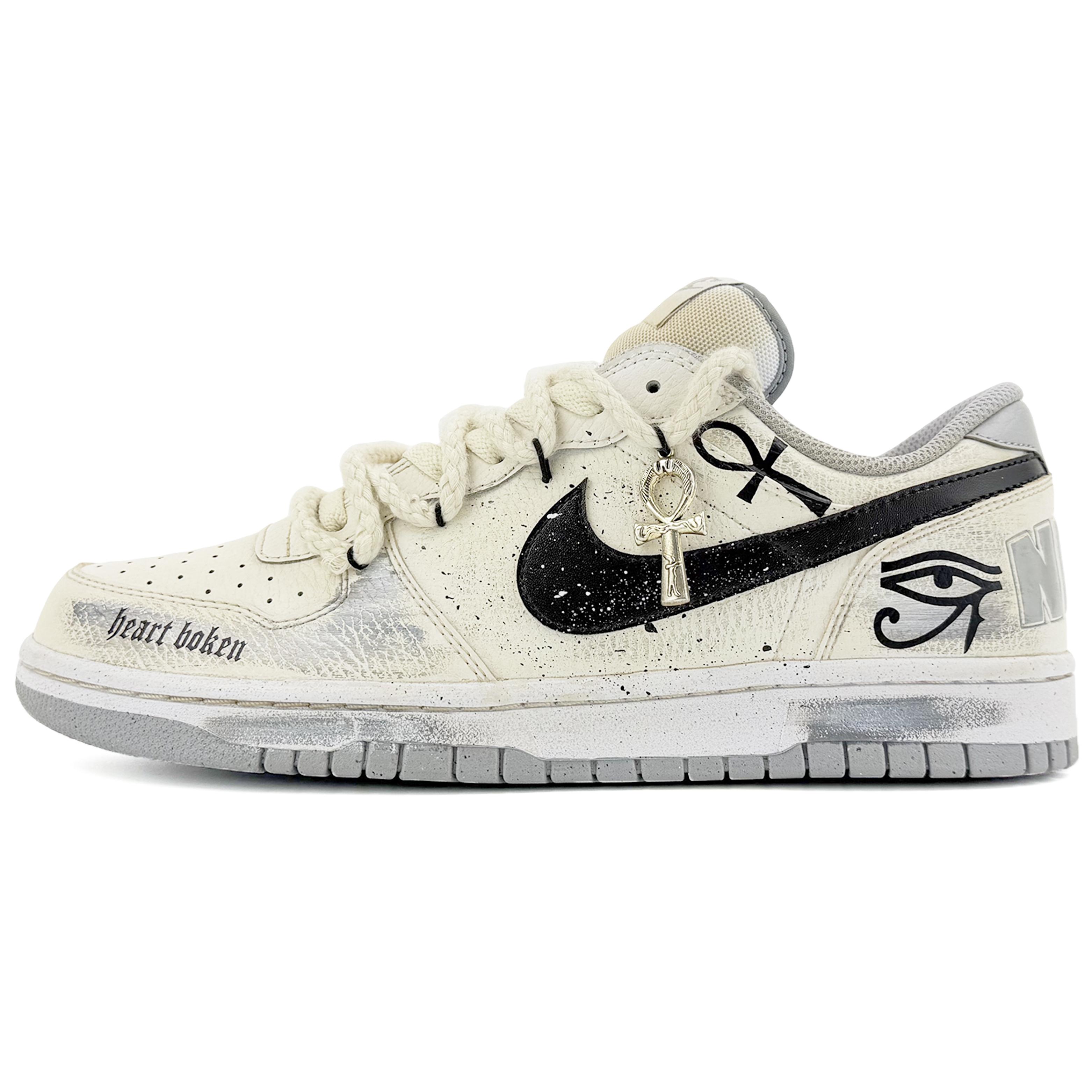 

Nike Dunk Pharaoh s Eye Low top Skateboard Shoes Men s Beige 355152-106(Team45-) 44