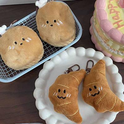 Cartoon Cute Plush Doll Keychain Food Play Key Chain Keyring Car Phone Charm Pendant Hanging Ornament Gift Accessories Gift