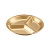 ZISIZ Golden Stainless Steel Three-Compartment Condiment Dish
