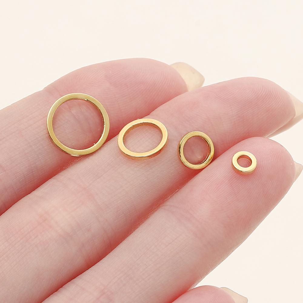 10/20 Stück/Packung 14K/18K Goldfarben Beschichtetes Messing Offene Biegeringe Sprengringe Verbinder für Schmuck Halsketten Herstellung Zubehör