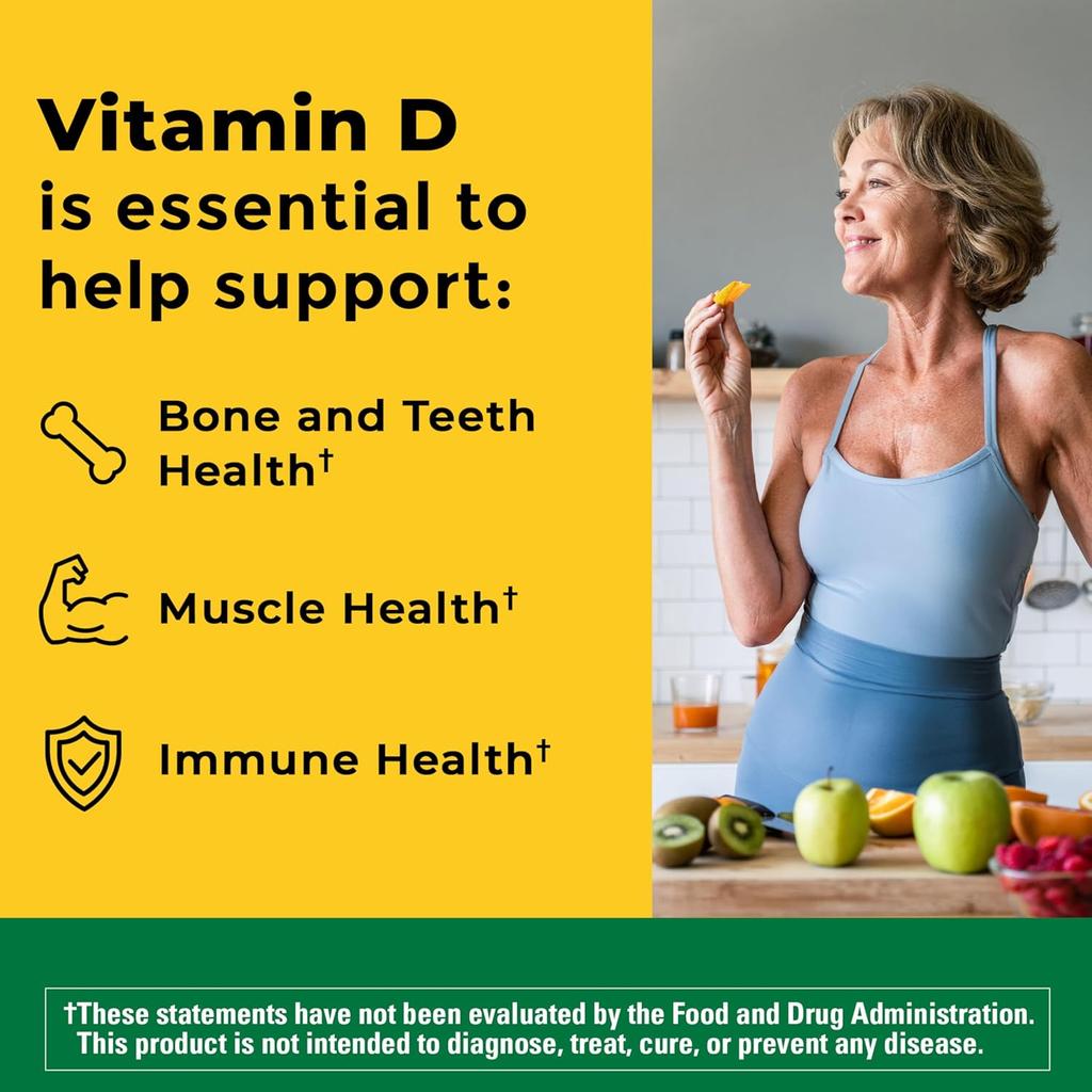 Nature Made Vitamin D3, 300 Softgels, 1000 IU (25 mcg) supports immune health, strong bones and teeth, 1PCS