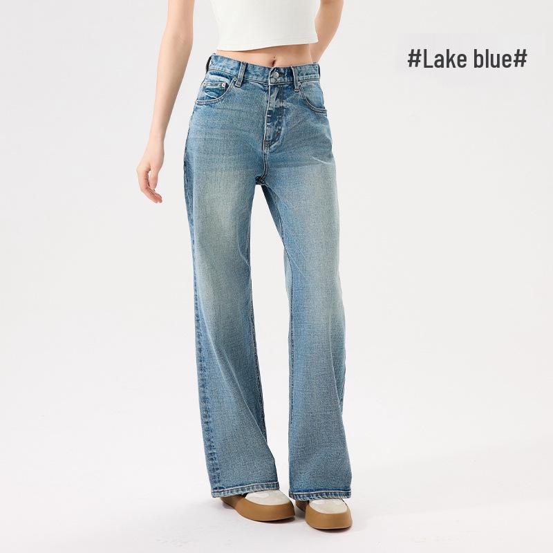 

Women s Lake Blue Slimming Straight Leg Jeans with Bamboo Texture 27 озеро синий