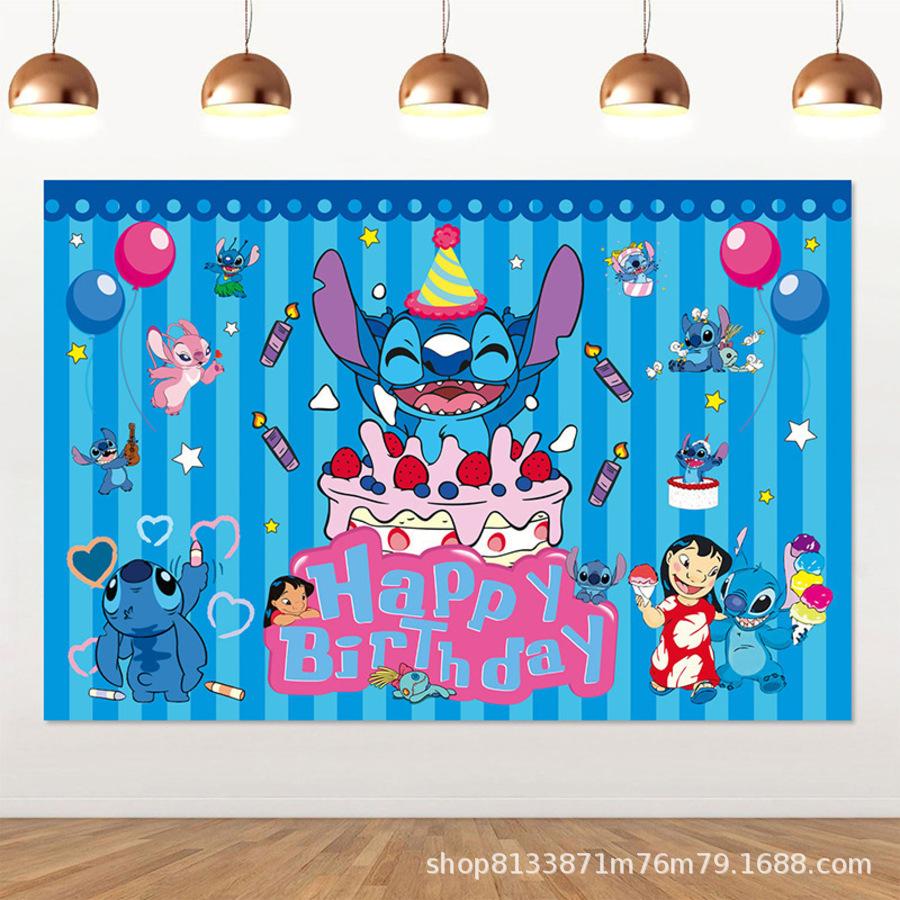 Interstellar Cartoon Colorful Birthday Party Backdrop for Children