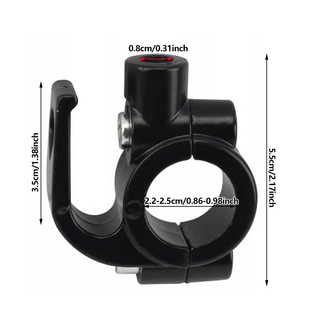 2-in-1 Universal Helmet Hook Motorcycle Bike Mirror Base Mount Anti-lost Helmet Lock Holder Saving Hook for Electric Scooter