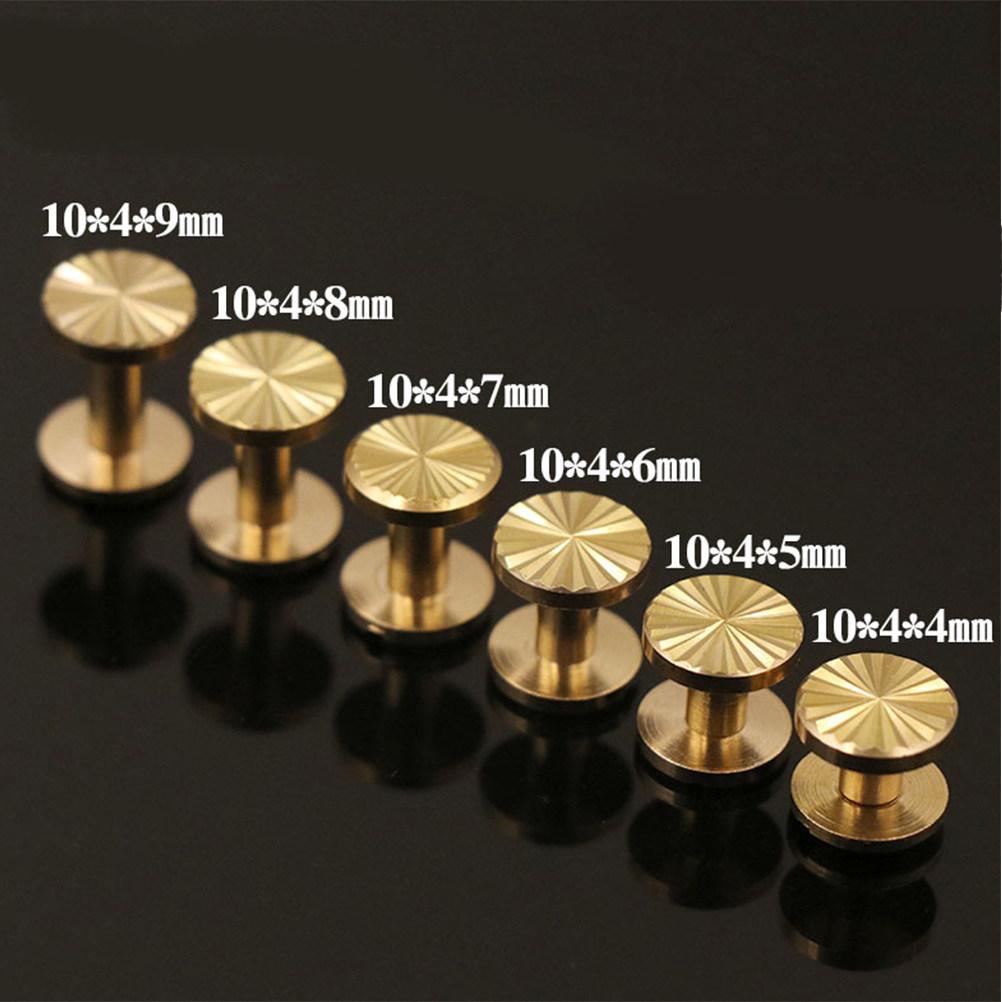 10Pcs Premium Brass Sunflower Screws 10x4x4mm Sturdy Flat Rivets Easy Use Eco Friendly for Belt Harness Nail Book Luggage Craft